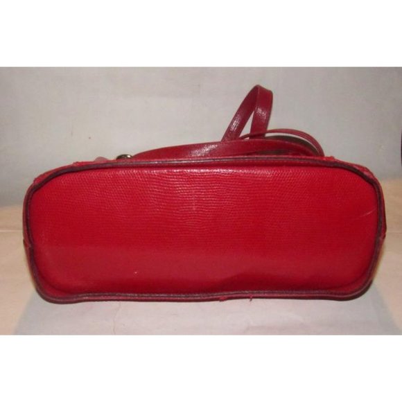 Focus Paris Xl Bucket Style Shoulder Red Lizard Texture Leather With Gold Accent - Picture 7 of 12